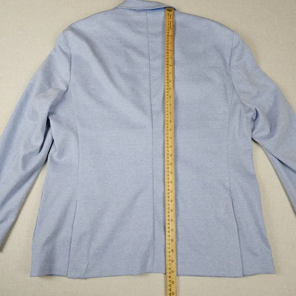7 Diamonds Westport Blazer Jacket Men XXL Blue Houndstooth Unstructured Stretch